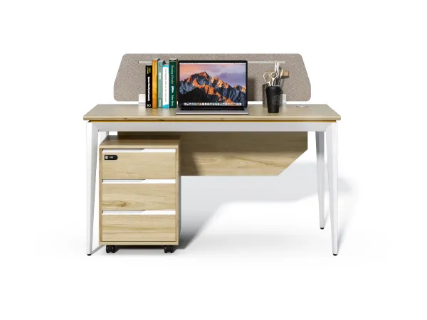 Kancelársky stôl s kontajnerom Houseland Profit Max 01 1407 dub/biely