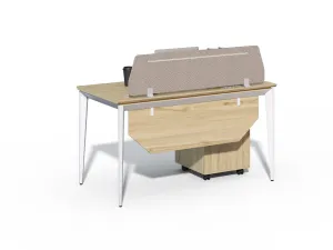 Kancelársky stôl s kontajnerom Houseland Profit Max 01 1407 dub/biely