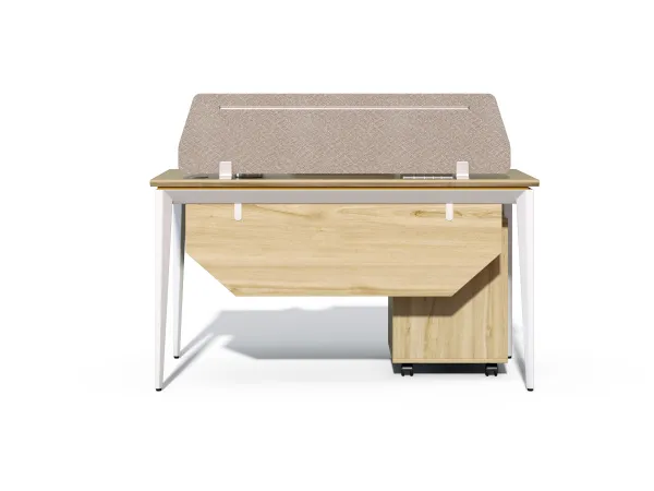 Kancelársky stôl s kontajnerom Houseland Profit Max 01 1407 dub/biely