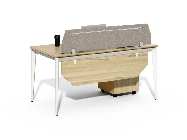 Kancelársky stôl s kontajnerom Houseland Profit Max 01 1608 dub/biely
