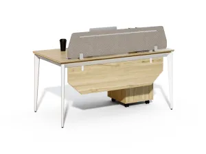 Kancelársky stôl s kontajnerom Houseland Profit Max 01 1608 dub/biely