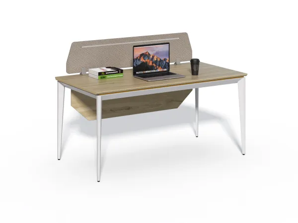 Kancelársky stôl s kontajnerom Houseland Profit Max 01 1608 dub/biely