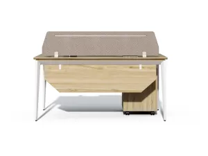 Kancelársky stôl s kontajnerom Houseland Profit Max 01 1608 dub/biely