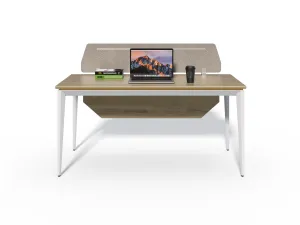 Kancelársky stôl s kontajnerom Houseland Profit Max 01 1608 dub/biely