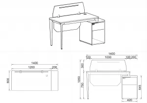 Kancelársky stôl s skrinkou Houseland Profit Max 03 1406 dub/biely