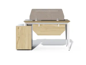 Kancelársky stôl s skrinkou Houseland Profit Max 03 1406 dub/biely