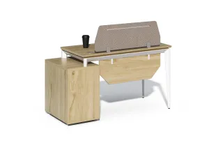 Kancelársky stôl s skrinkou Houseland Profit Max 03 1406 dub/biely