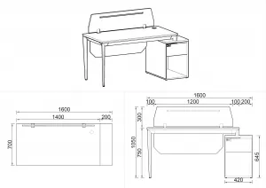 Kancelársky stôl so skrinkou Houseland Profit Max 03 1607 dub/biely