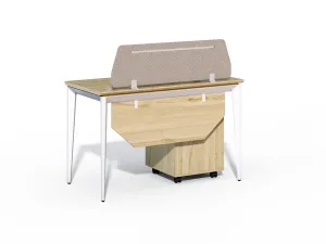 Kancelársky stôl s kontajnerom Houseland Profit Max 01 1206 dub/biely