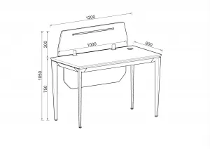 Kancelársky stôl s kontajnerom Houseland Profit Max 01 1206 dub/biely