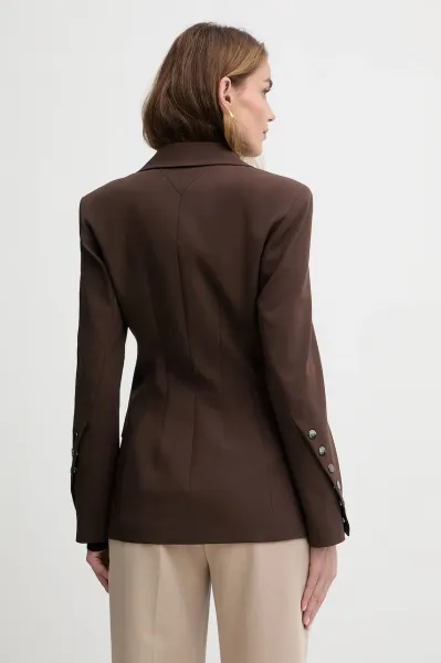 Sako Karl Lagerfeld Snap Detail Fashion Blazer Java