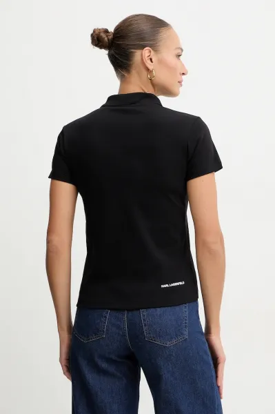 Tričko Karl Lagerfeld Ikon Polo T-Shirt Black