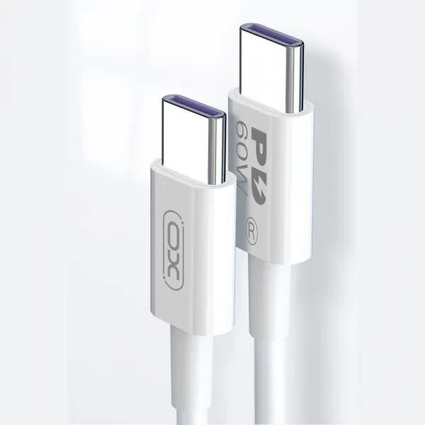 XO kábel NB-Q190B PD USB-C - USB-C, 2 m, biely