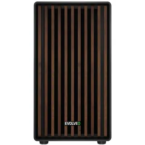 EVOLVEO Panthera, mATX skriňa, 3x ARGB 120 mm ventilátor, drevený predný panel + sklenený bočný panel