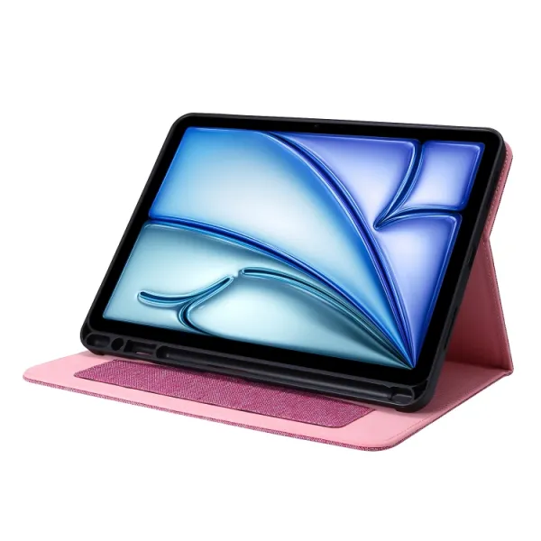 FABRIC Zaklápací kryt pre Apple iPad Air 11 2026 / 2025 / 2024 ružový
