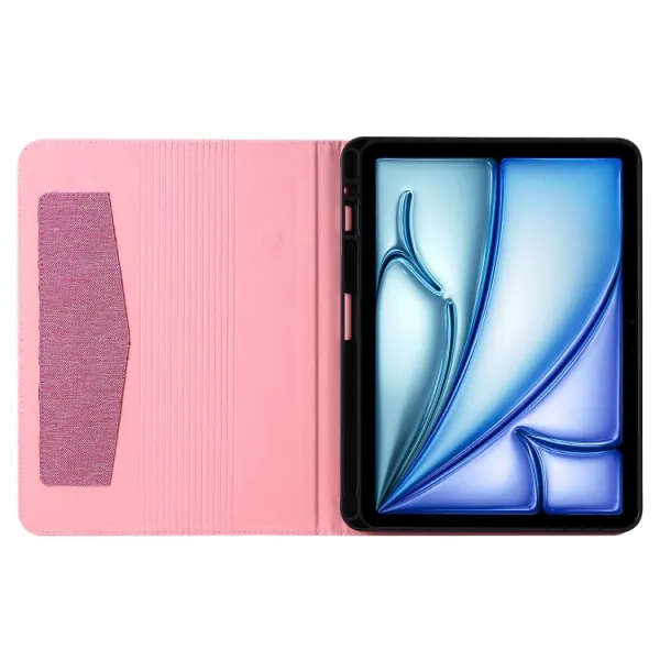 FABRIC Zaklápací kryt pre Apple iPad Air 11 2026 / 2025 / 2024 ružový