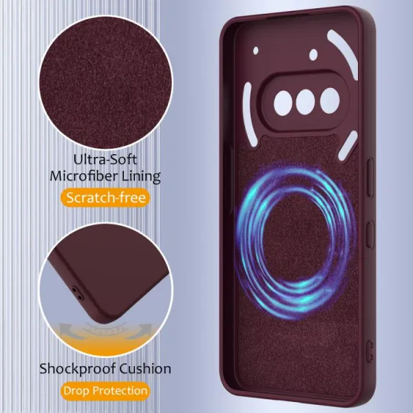 RUBBER MAGSAFE Silikónový kryt pre Nothing Phone (3a) PLUM COLOR