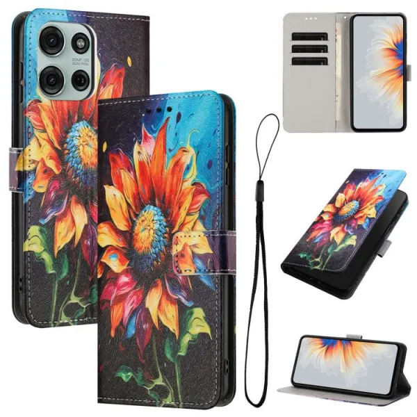 ART Peňaženkový obal pre Motorola Moto G86 5G SUNFLOWER
