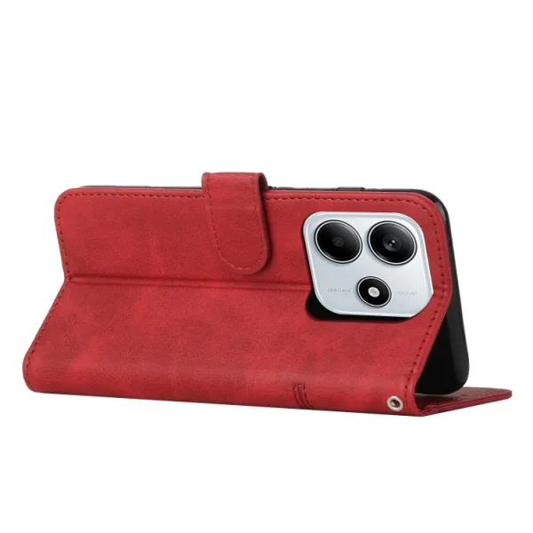 STITCHED Peňaženkový kryt pre Xiaomi Redmi Note 14 5G červený