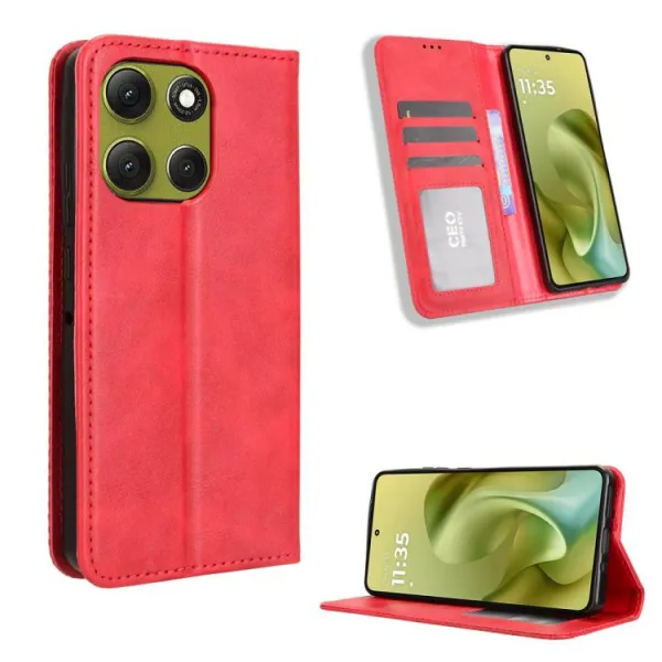 BUSINESS Peňaženkový kryt pre Motorola Moto G86 Power 5G červený