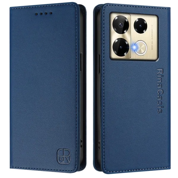 RINA Zaklápacie puzdro pre Infinix Note 40 Pro / 40 Pro+ 5G tmavomodré
