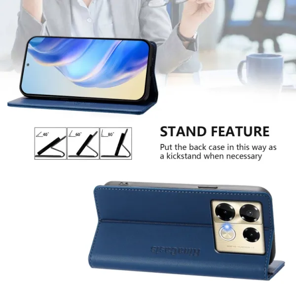 RINA Zaklápacie puzdro pre Infinix Note 40 Pro / 40 Pro+ 5G tmavomodré