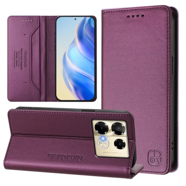 RINA Zaklápacie puzdro pre Infinix Note 40 Pro / 40 Pro+ 5G tmavofialové