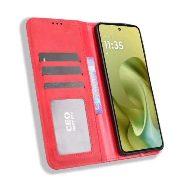 BUSINESS Peňaženkový kryt pre Motorola Moto G86 Power 5G červený