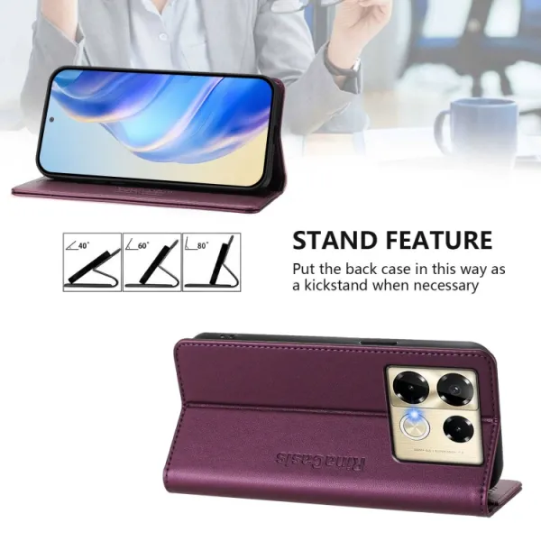 RINA Zaklápacie puzdro pre Infinix Note 40 Pro / 40 Pro+ 5G tmavofialové