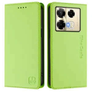 RINA Zaklápacie puzdro pre Infinix Note 40 Pro / 40 Pro+ 5G svetlozelené