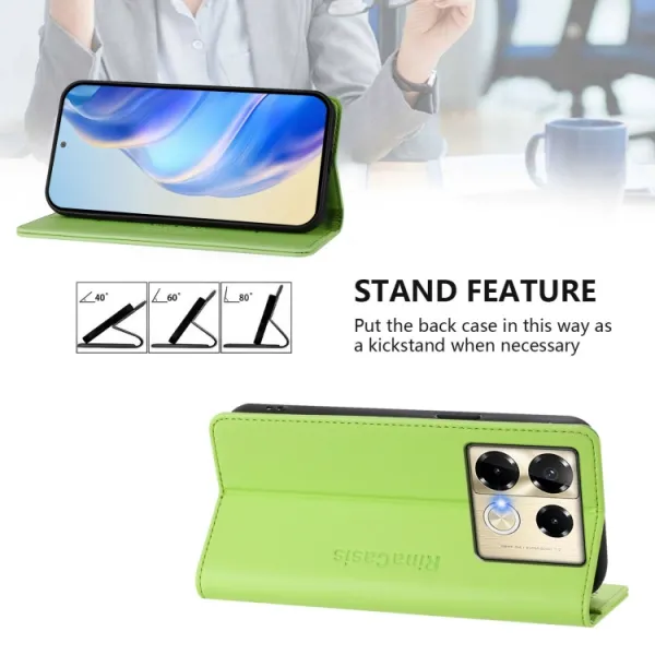 RINA Zaklápacie puzdro pre Infinix Note 40 Pro / 40 Pro+ 5G svetlozelené