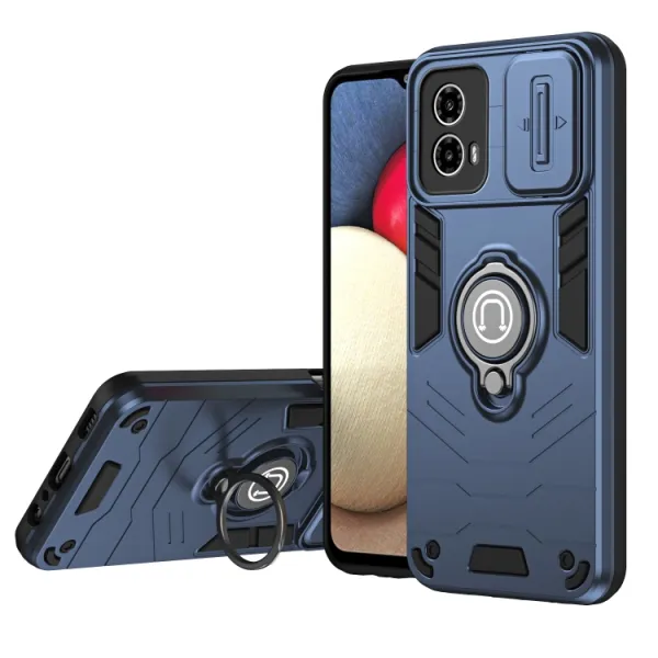 CAMPROTECT Obal s držiakom pre Motorola Moto G34 5G modrý