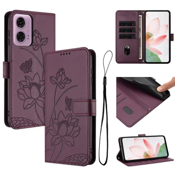 ART LOTUS Peňaženkové puzdro pre Motorola Moto G04 / G24 / G24 Power tmavofialové