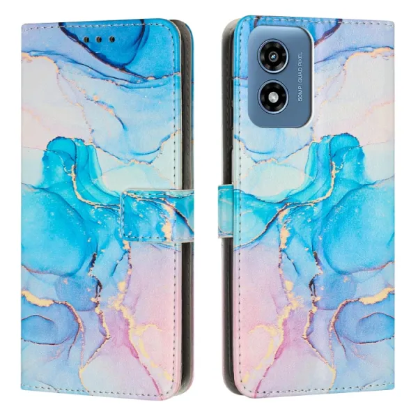 ART MARBLE Peňaženkový kryt pre Motorola Moto G04 / G24 / G24 Power BLUE-PINK