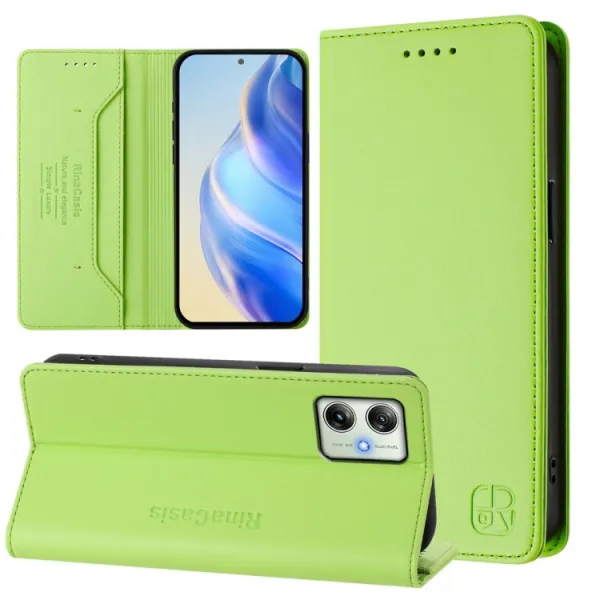 RINA Zaklápacie puzdro pre Motorola Moto G54 / G54 Power Edition 5G svetlozelené
