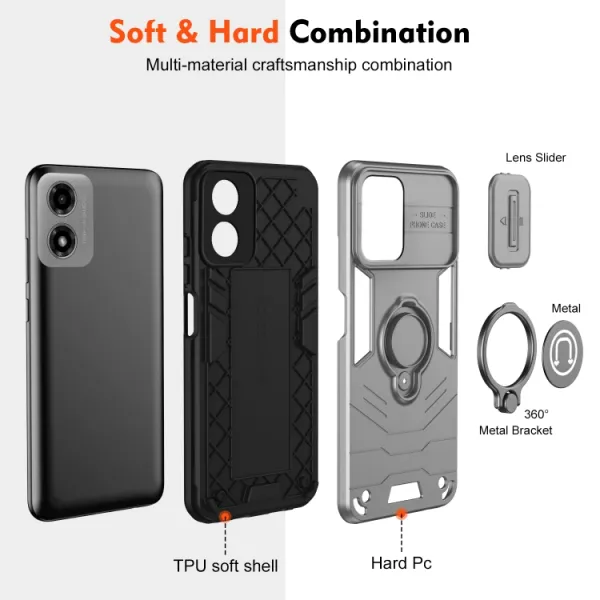CAMPROTECT Kryt s držiakom pre Motorola Moto G04 / G24 / G24 Power šedý