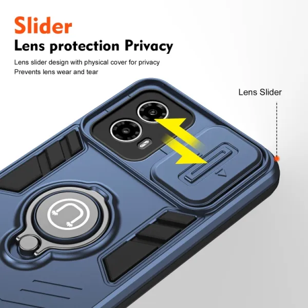 CAMPROTECT Obal s držiakom pre Motorola Moto G34 5G modrý