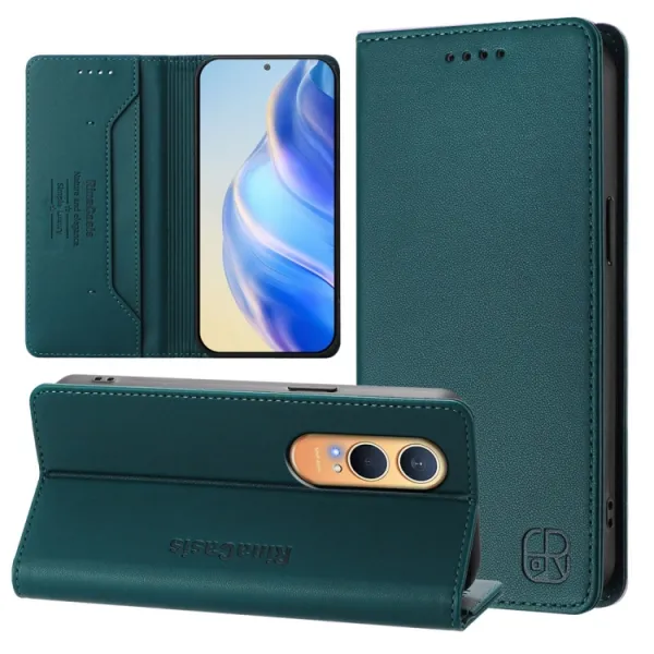 RINA Zaklápacie puzdro pre OnePlus Nord CE 4 Lite 5G tmavozelené