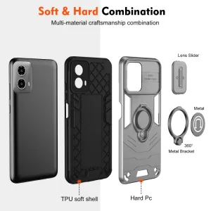 CAMPROTECT Obal s držiakom pre Motorola Moto G34 5G šedý