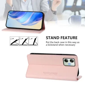 RINA Zaklápacie puzdro pre Motorola Moto G54 / G54 Power Edition 5G svetloružové