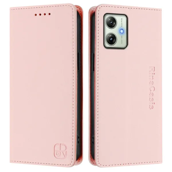 RINA Zaklápacie puzdro pre Motorola Moto G54 / G54 Power Edition 5G svetloružové