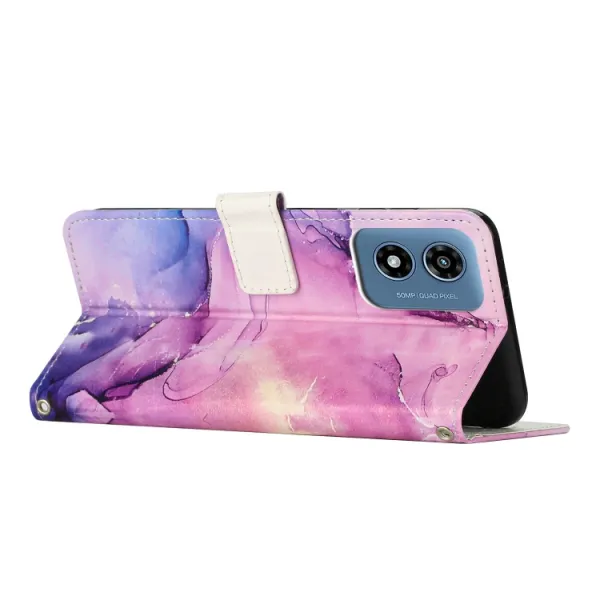 ART MARBLE Peňaženkový kryt pre Motorola Moto G04 / G24 / G24 Power PURPLE