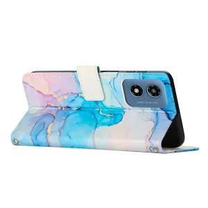ART MARBLE Peňaženkový kryt pre Motorola Moto G04 / G24 / G24 Power BLUE-PINK