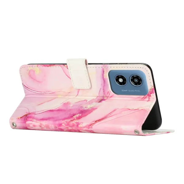 ART MARBLE Peňaženkový kryt pre Motorola Moto G04 / G24 / G24 Power ROSE GOLD