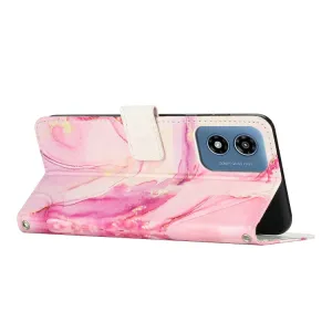ART MARBLE Peňaženkový kryt pre Motorola Moto G04 / G24 / G24 Power ROSE GOLD