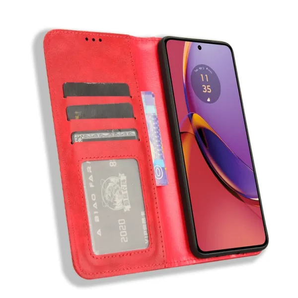 BUSINESS Peňaženkový kryt pre Motorola Moto G84 5G červený