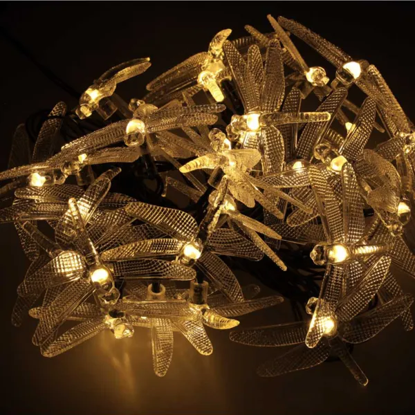MG Dragonflies solárna reťaz 30 LED 6.5m, teplá biela