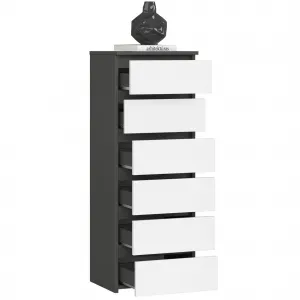 Ak furniture Komoda CL6 40 cm grafitově šedá/bílá