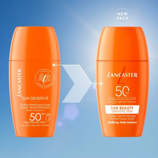 Lancaster Sun Sensitive Tinted Mattifying Fluid zmatňujúca emulzia vodeodolná SPF 50 30 ml