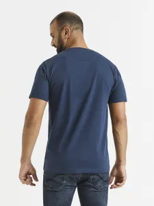 Tmavomodré pánske tričko s potlačou Celio